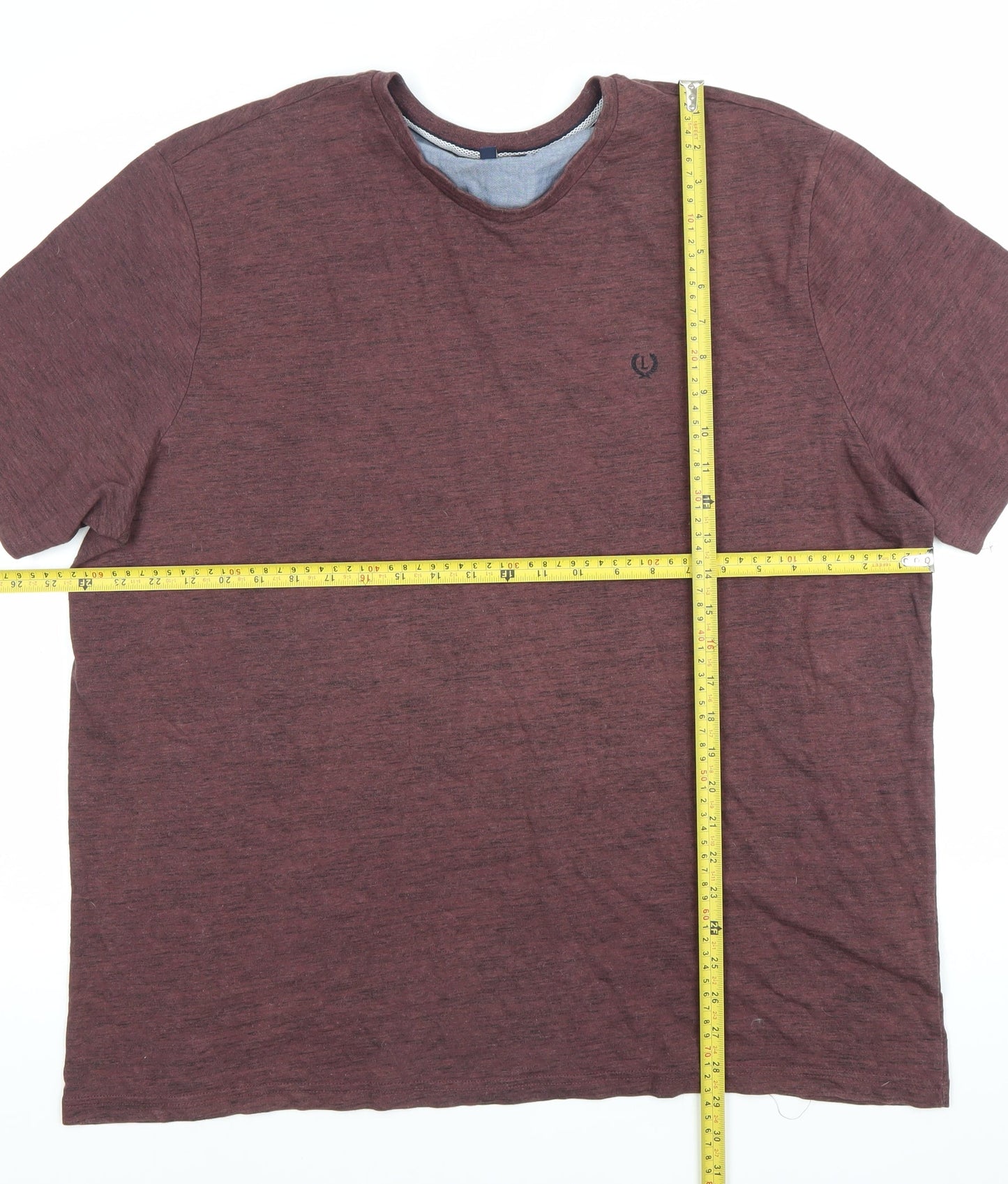 Lincoln Men’s Brown 2XL Crew Neck Short Sleeve Cotton T-Shirt