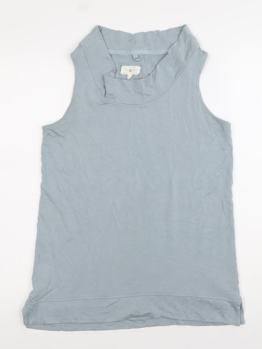 Lou & Grey Womens Blue Sleeveless Cowl Neck Tank Top Size S