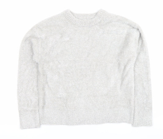 Marks and Spencer Womens Grey XS Crew Neck Knit Pullover Jumper