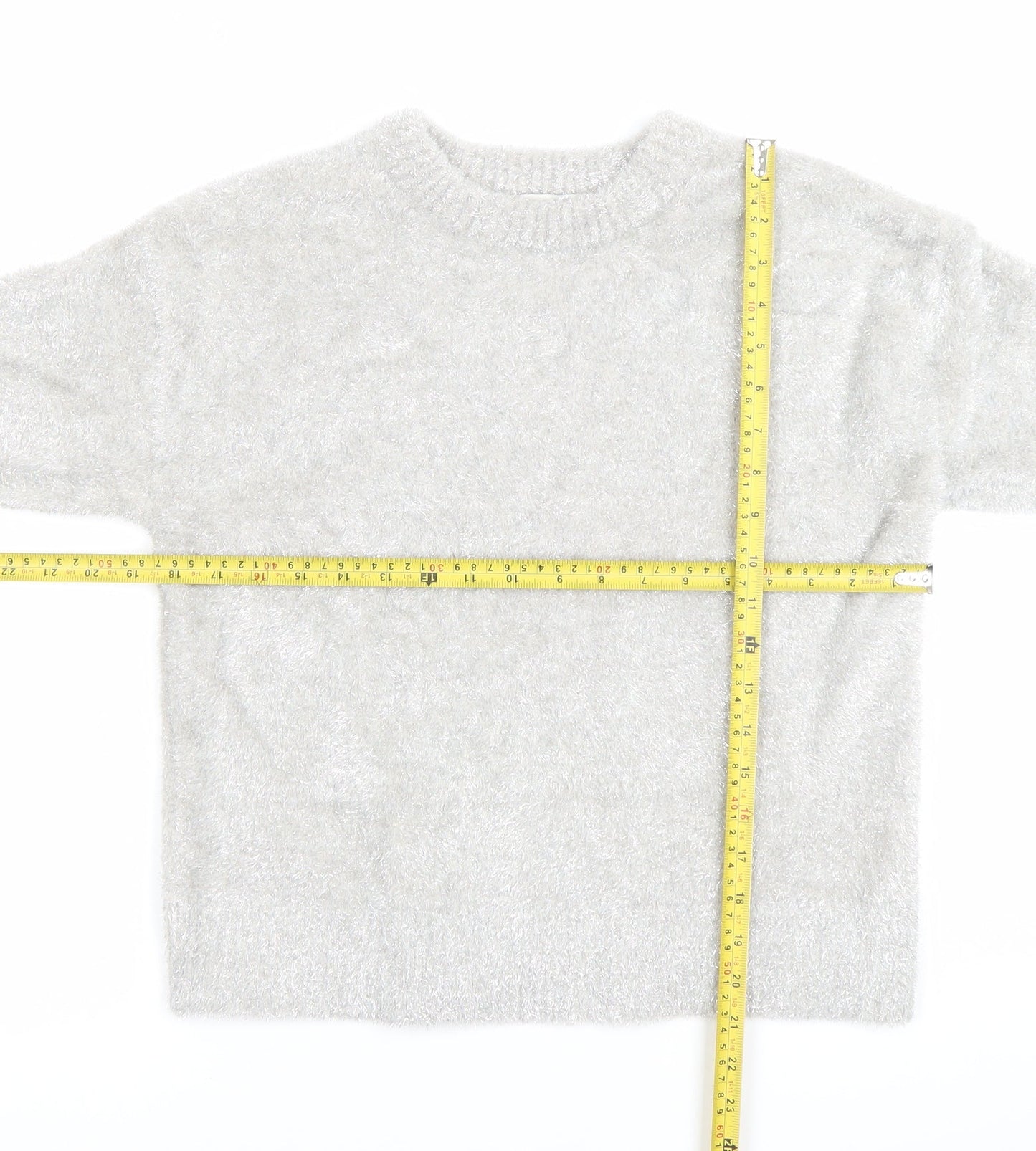 Marks and Spencer Womens Grey XS Crew Neck Knit Pullover Jumper