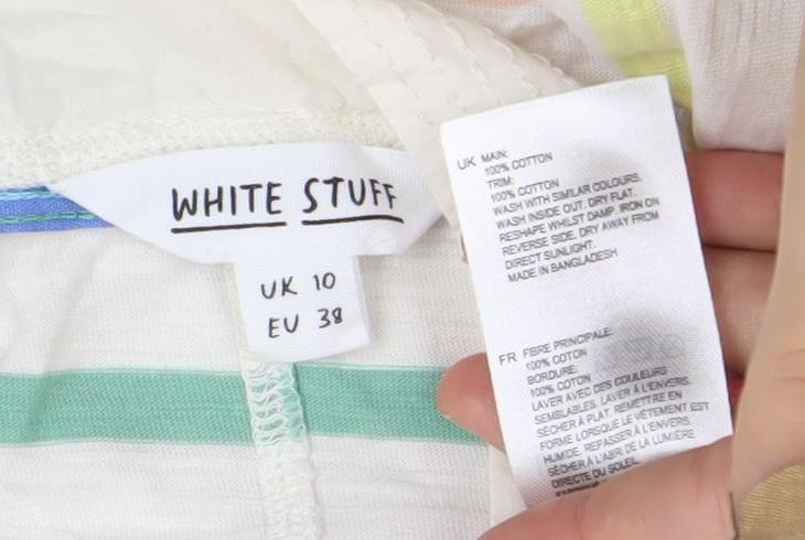 White Stuff Womens Multicoloured Striped Cotton T-Shirt UK 10
