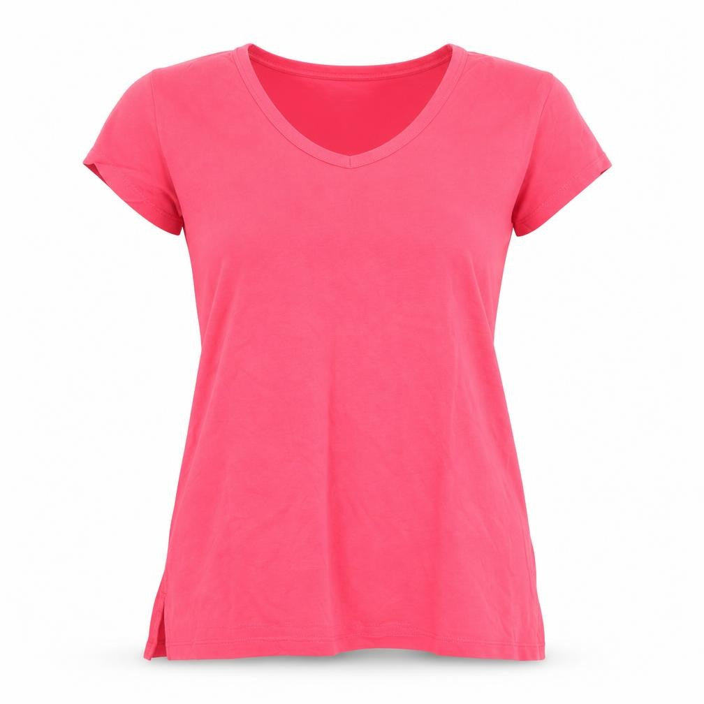 Cynthia Rowley Women’s Pink V-Neck Short Sleeve Cotton Modal T-Shirt L