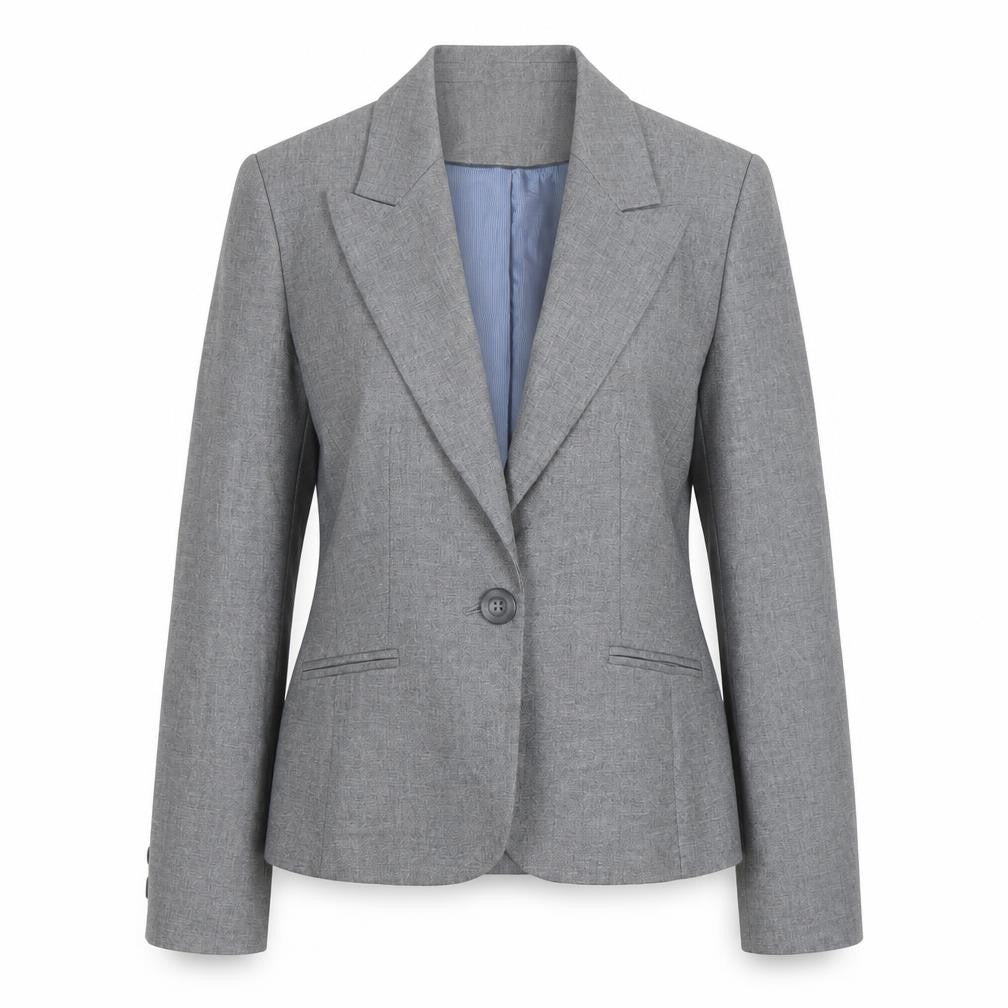 Next Women Grey Size 12 Classic Single-Breasted Suit Jacket