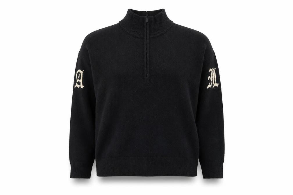 Motel Womens Black Gothic Mock Neck Zip Pullover Jumper Size S