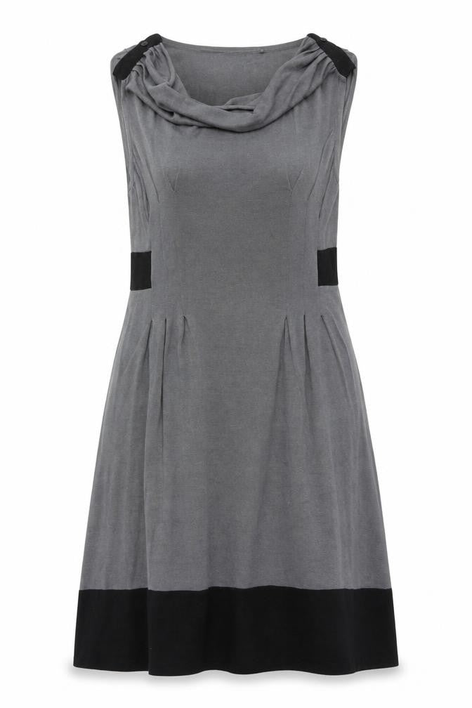 Betty Jackson Black Womens Grey Black Size 16 A-Line Knee Length Dress