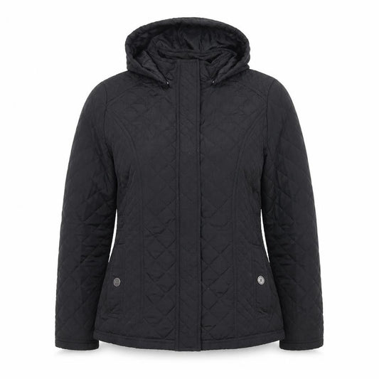 Jack Wills Womens Black Quilted Hooded Jacket Size S Regular