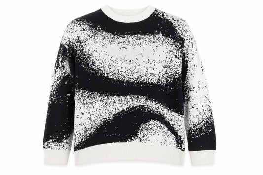 Zara Women’s Black & White L Pullover Jumper Crew Neck Knit