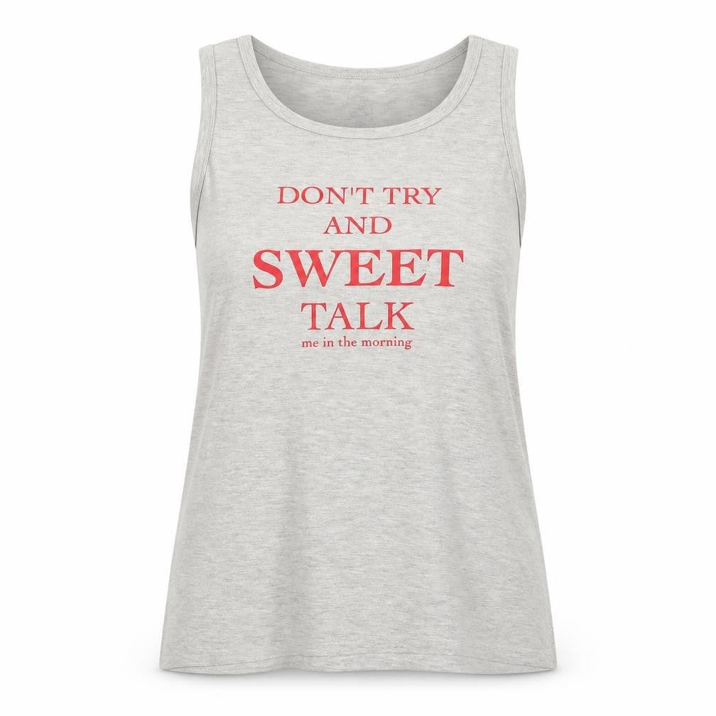 Mix Womens Grey Tank Top Medium Scoop Neck Graphic Summer Casual