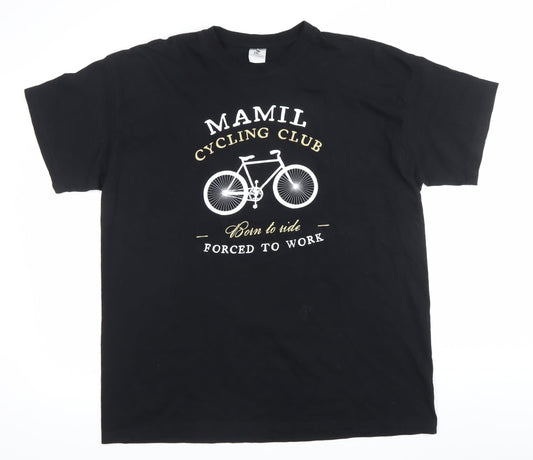 BC Collection Men's Black 2XL Cycling Club Graphic T-Shirt