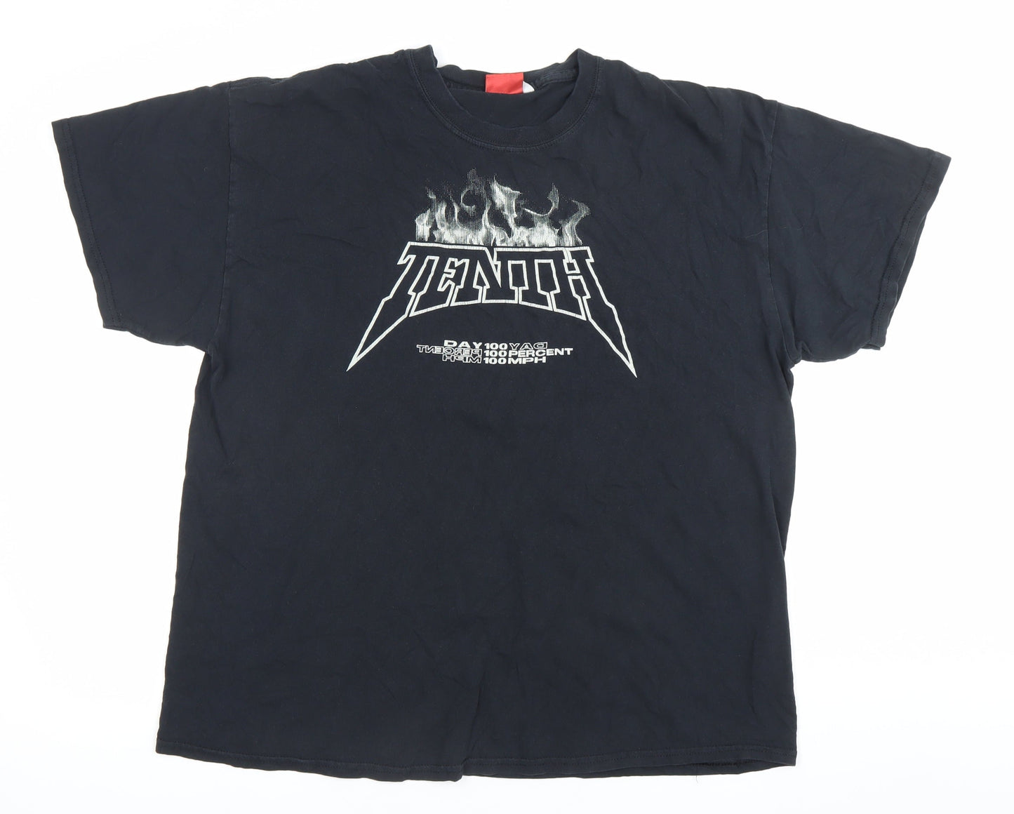 Honet Mens Black XL Rock Graphic T-Shirt Crew Neck 90s Vintage