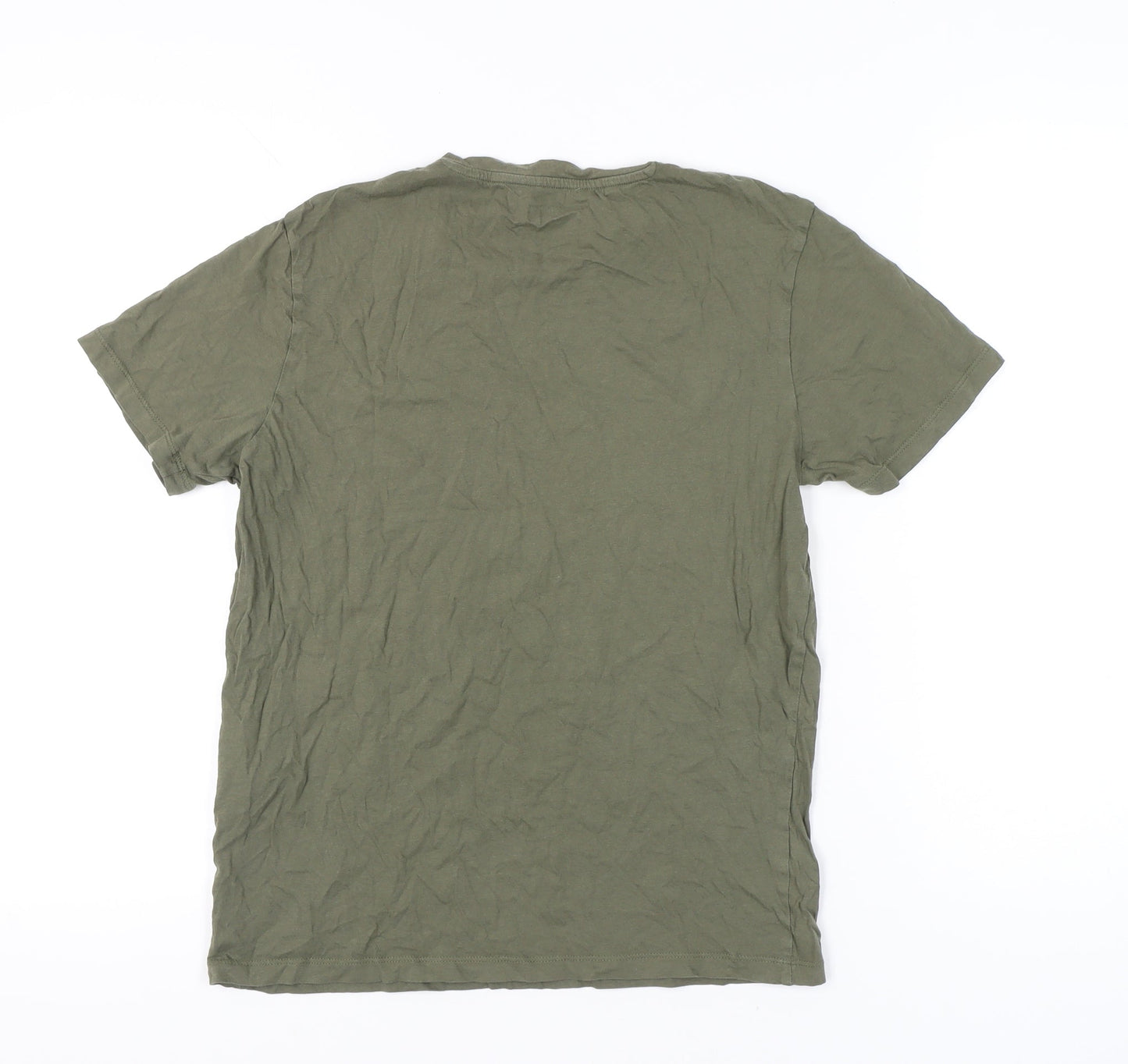 Jack & Jones Men’s Green Small Regular Fit Cotton Crew Neck T-Shirt