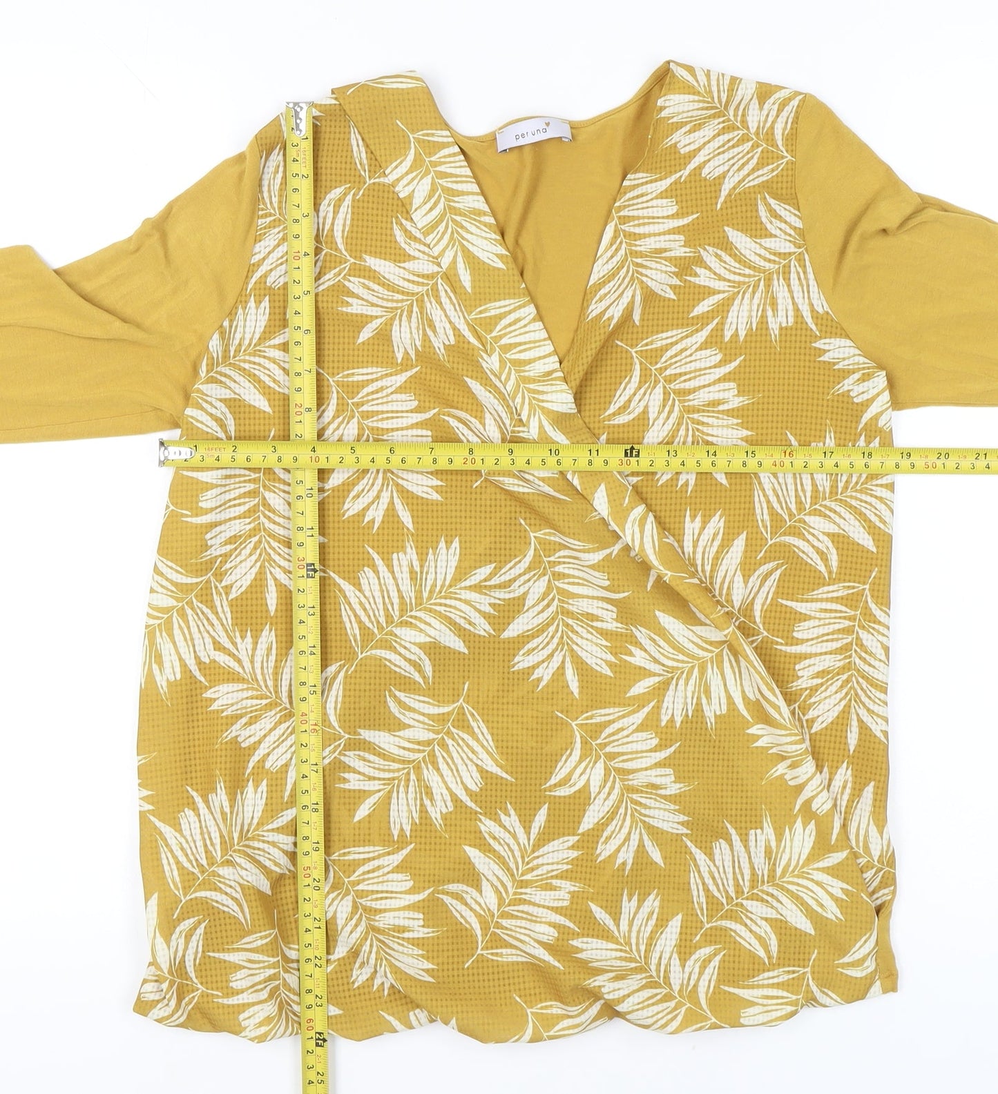 Marks and Spencer Per Una Women’s Yellow Floral Wrap Blouse UK 12