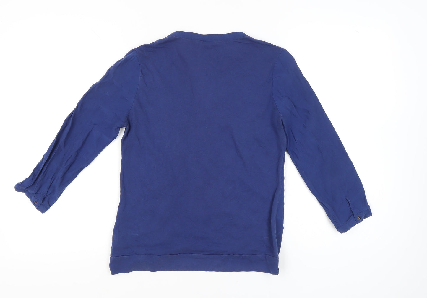 Massimo Dutti Women’s Blue Viscose Tunic Blouse Size M Long Sleeve