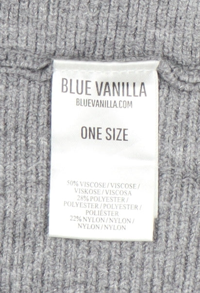 Blue Vanilla Womens Grey Roll Neck Jumper One Size Relaxed Fit