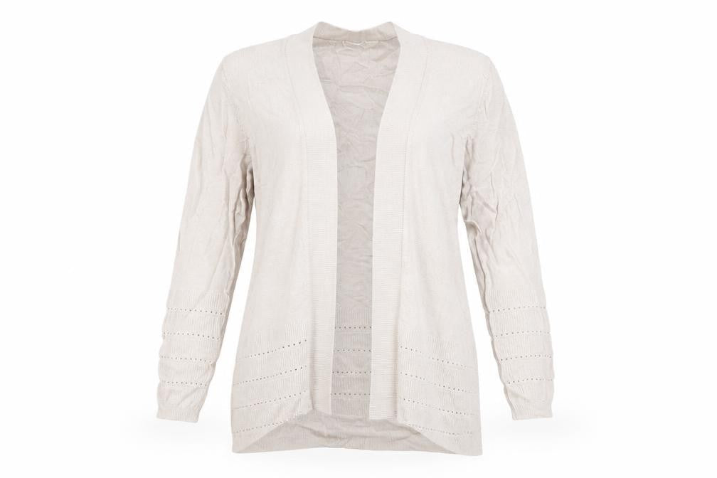 Marks & Spencer Women’s Beige Cardigan L Knit Open Front Pockets