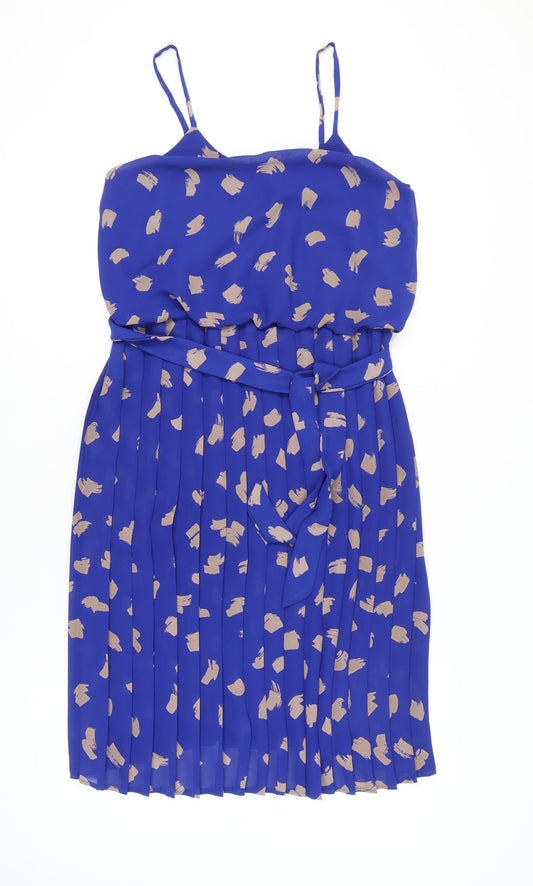 Richards Womens Blue Size 12 Fit & Flare Knee Length Sleeveless Dress