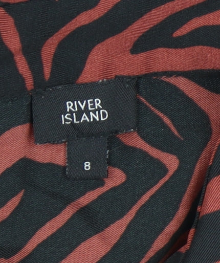 River Island Womens Multicoloured Animal Print Button-Up Shirt Size 8