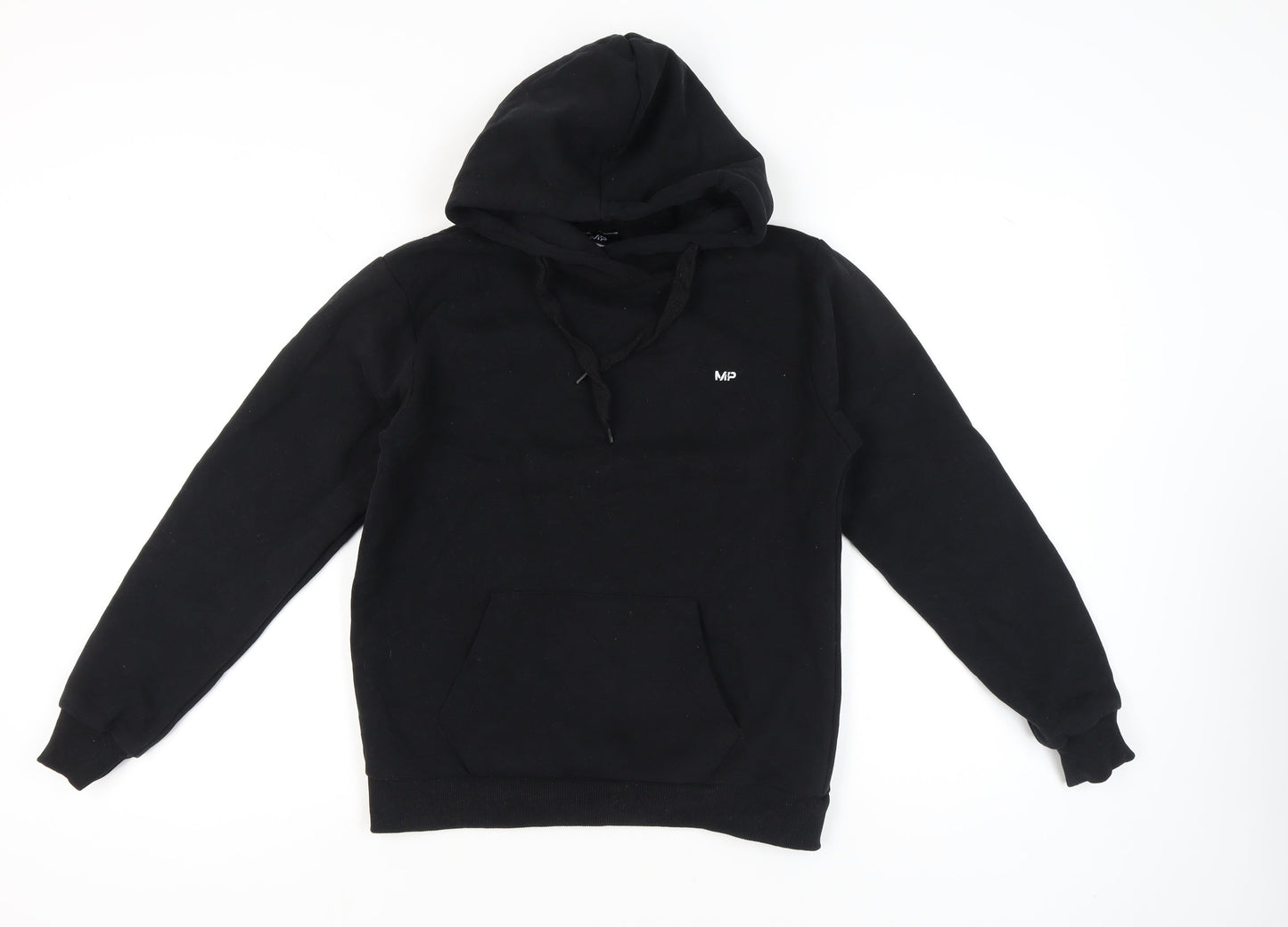MP Mens Black Pullover Hoodie Small Regular Fit Hooded Jumper