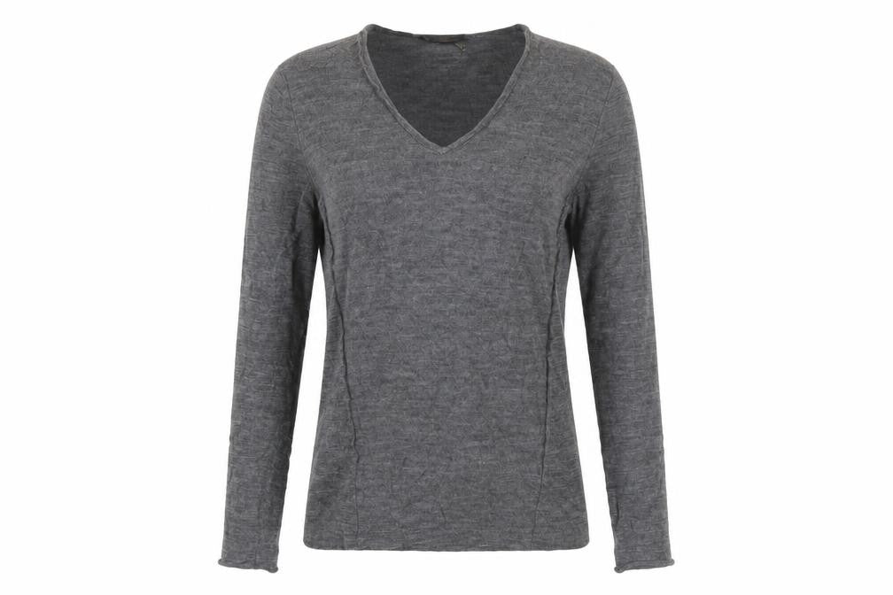 Donna Karan Womens Grey XS Wool V-Neck Pullover Jumper