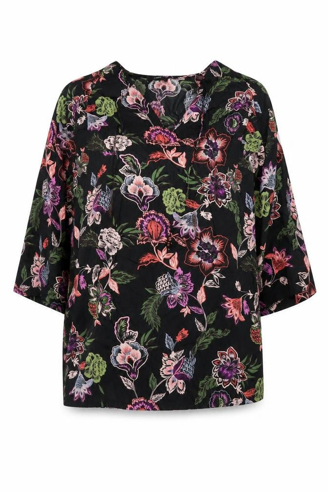 Next Womens Multicoloured Floral Cotton Tunic Blouse Size 14