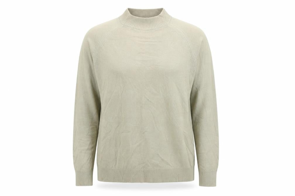St Michael Women's Beige Size 14 Mock Neck Acrylic Jumper