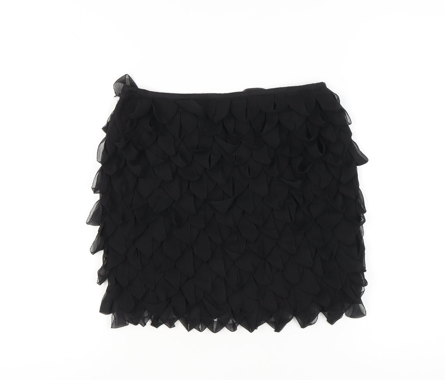 ASOS Women’s Black Mini Skirt Size 10 Viscose Party Cocktail Layered