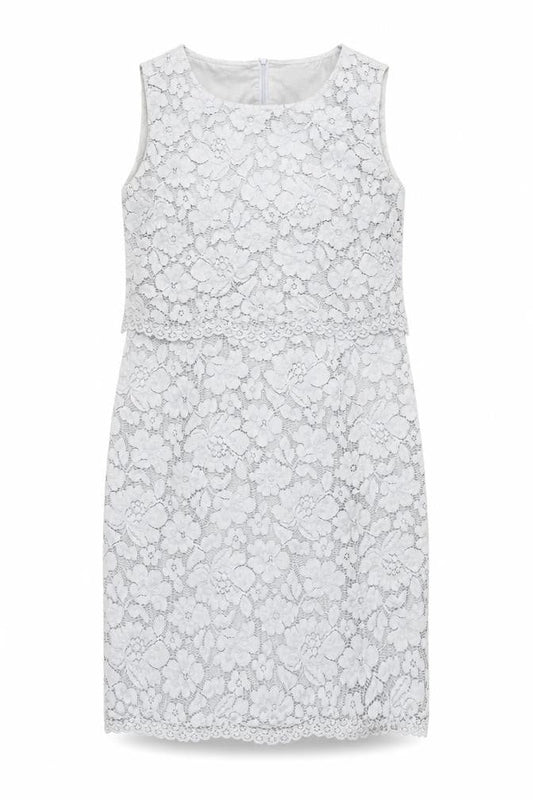 Marks & Spencer Women’s Grey Lace Sheath Dress Size 10 Knee Length