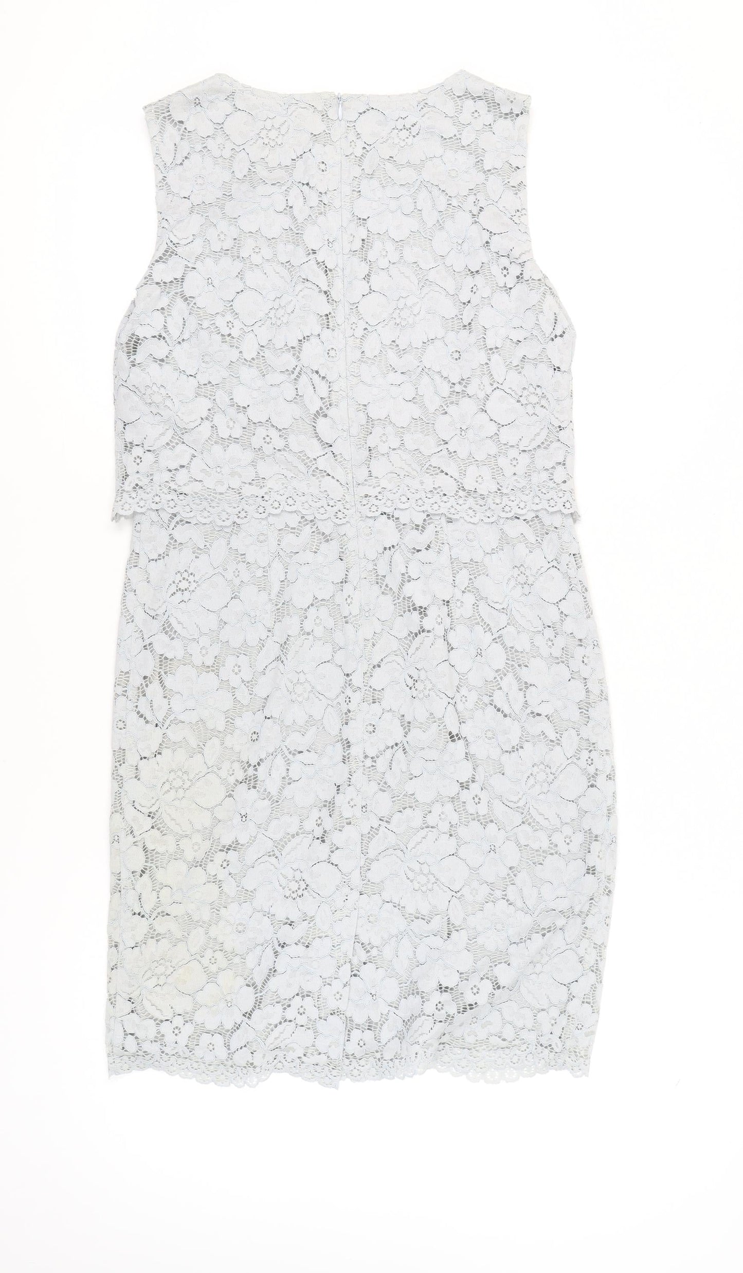 Marks and Spencer Women’s Grey Lace Sheath Dress Size 10 Knee Length