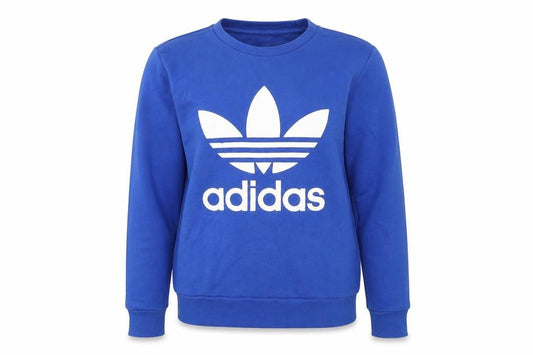 Adidas Teens Blue Logo Pullover Sweatshirt Size 14Y Cotton Blend