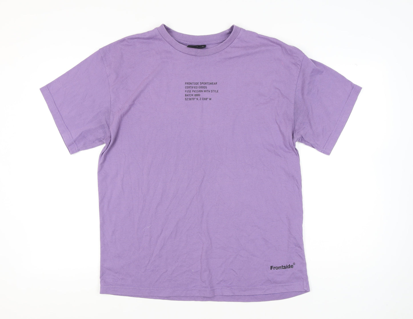 Frontside Men’s Purple XL Crew Neck Short Sleeve Cotton T-Shirt