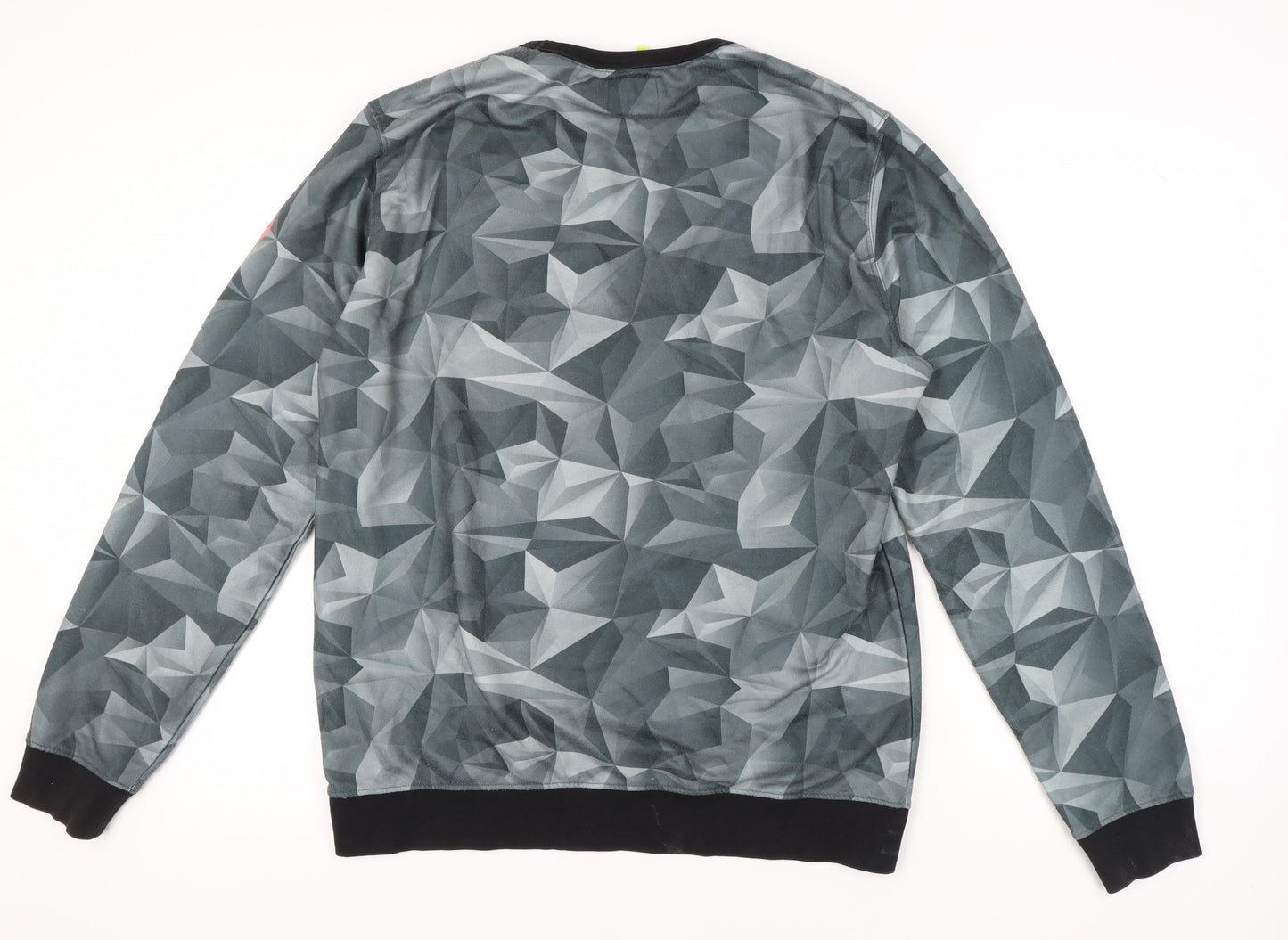 Replay Mens Grey Graphic Geometric Pullover Sweatshirt 2XL