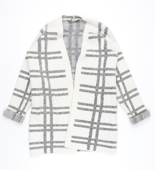 Marks and Spencer Womens Ivory Check Cardigan Size M Knitwear