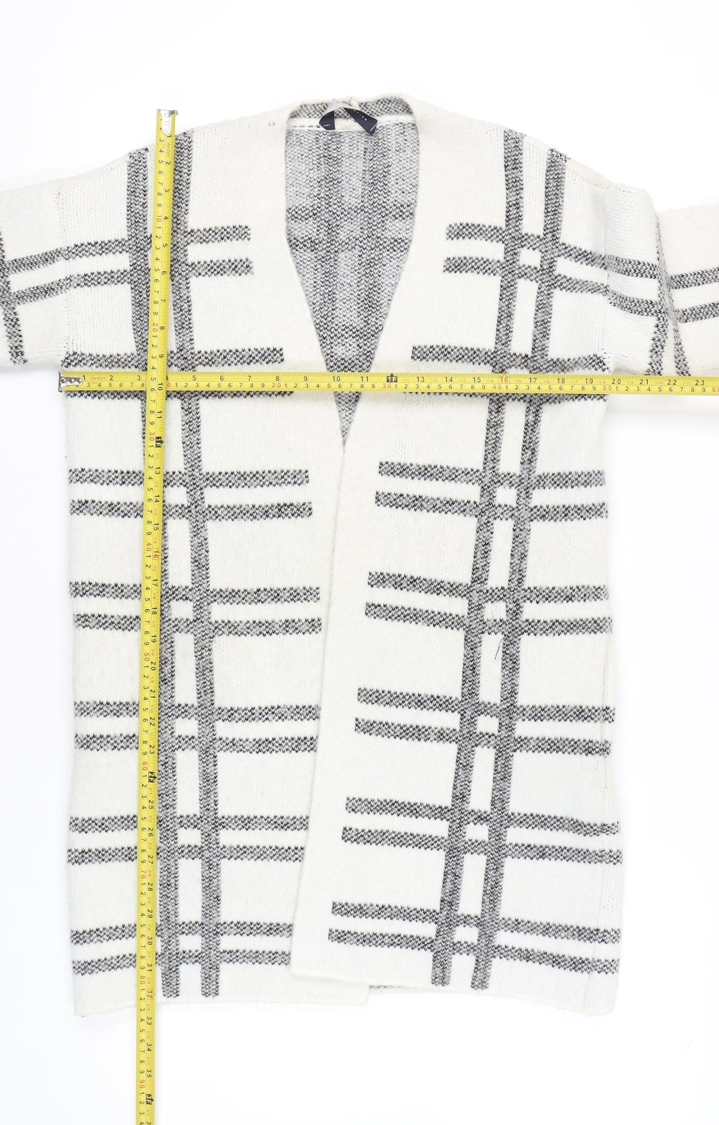 Marks and Spencer Womens Ivory Check Cardigan Size M Knitwear
