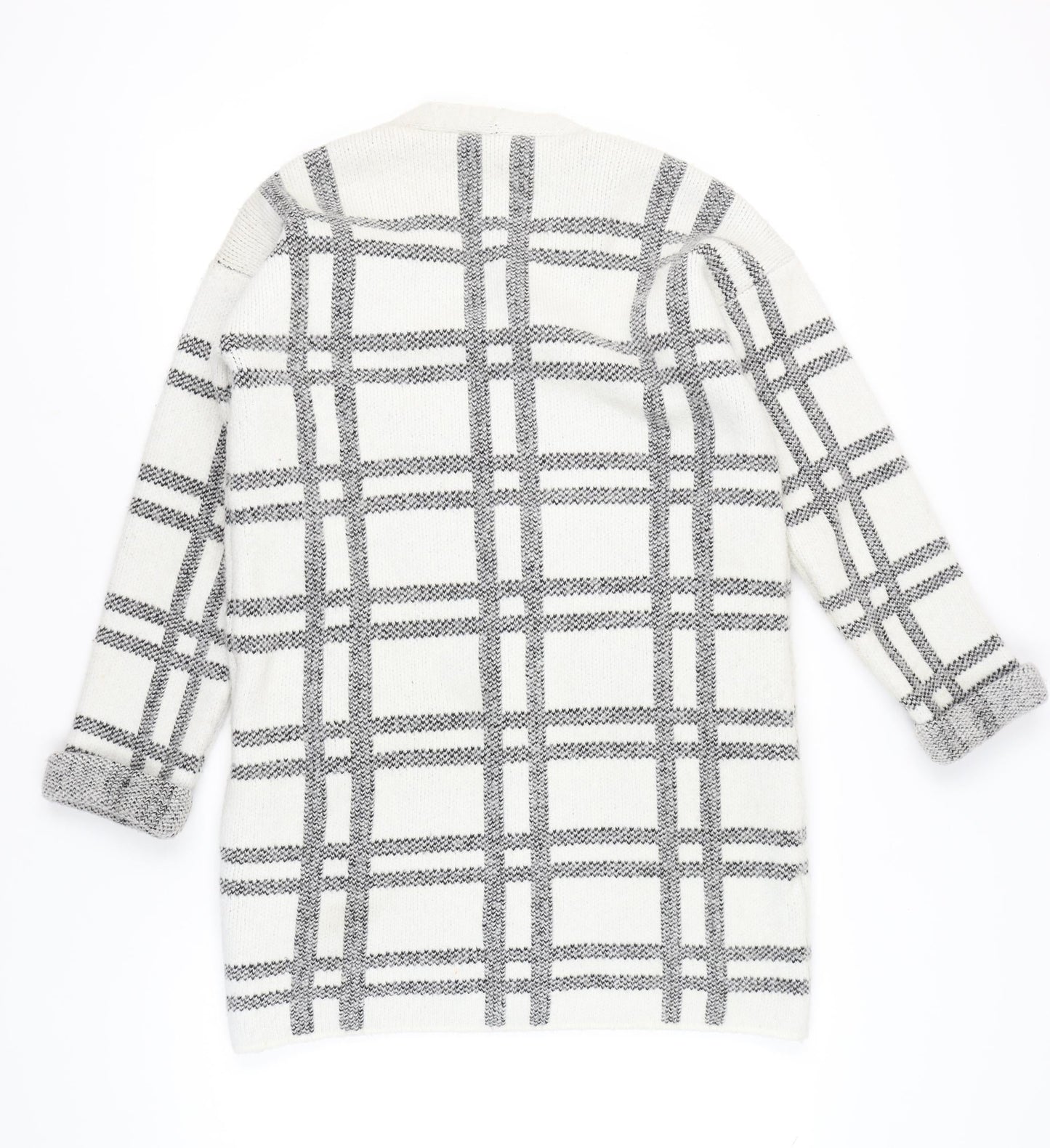 Marks and Spencer Womens Ivory Check Cardigan Size M Knitwear