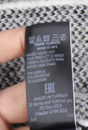 Marks and Spencer Womens Ivory Check Cardigan Size M Knitwear