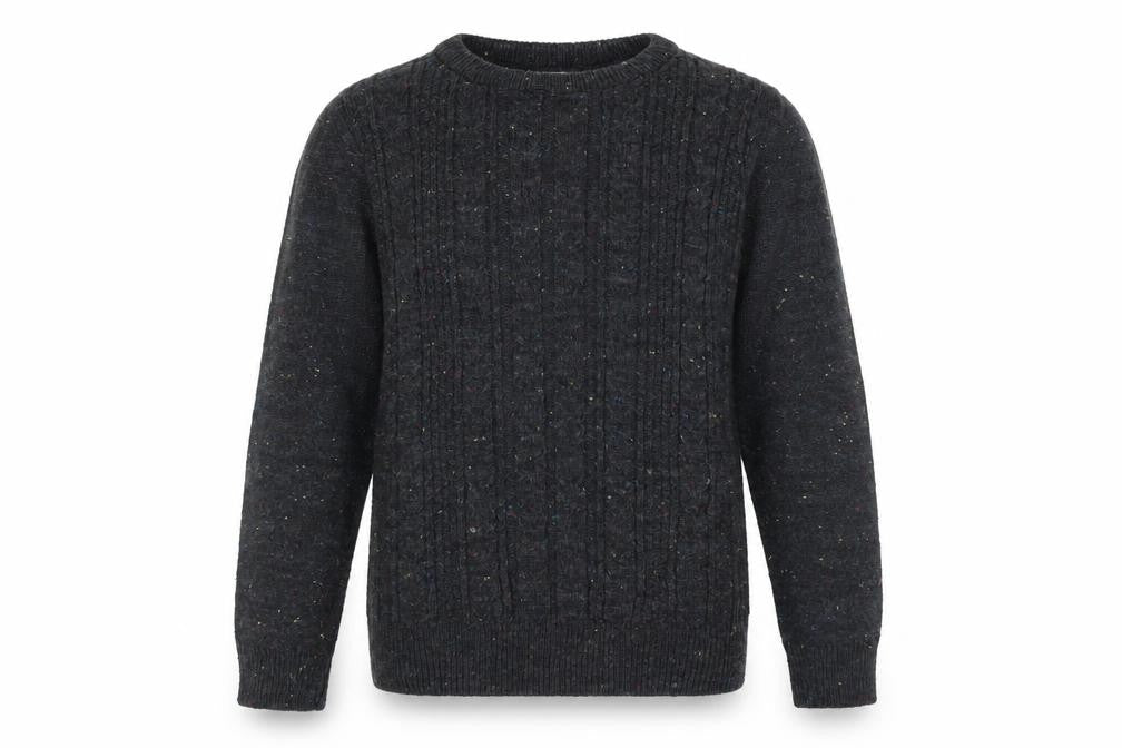 Stag and Hart Mens Grey Cable Knit Acrylic Jumper Size S