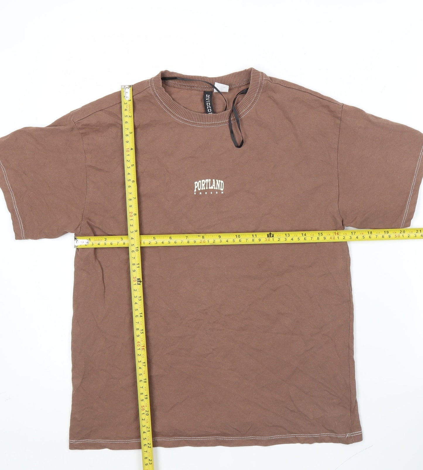 H&M Divided Women’s Brown 2XS Portland Print Basic T-Shirt