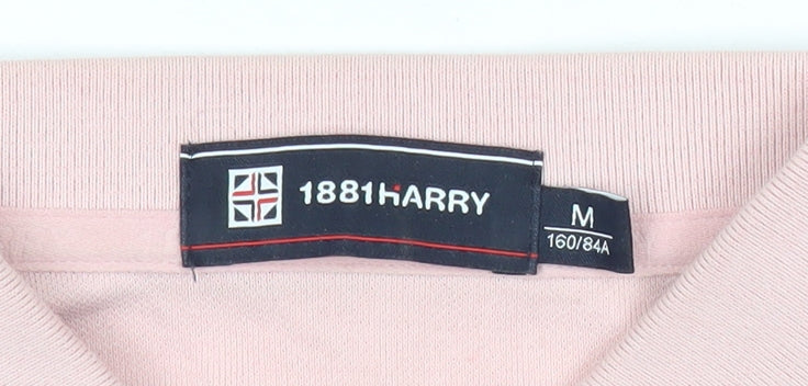 1881 Harry Boys Pink Polo Shirt Age 14 Graphic Crown Cactus Print
