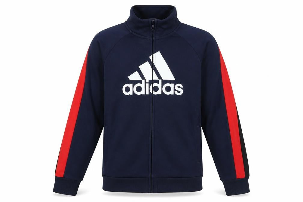 Adidas Boys Blue Track Jacket 12 Years Full Zip Logo Sports Activewear