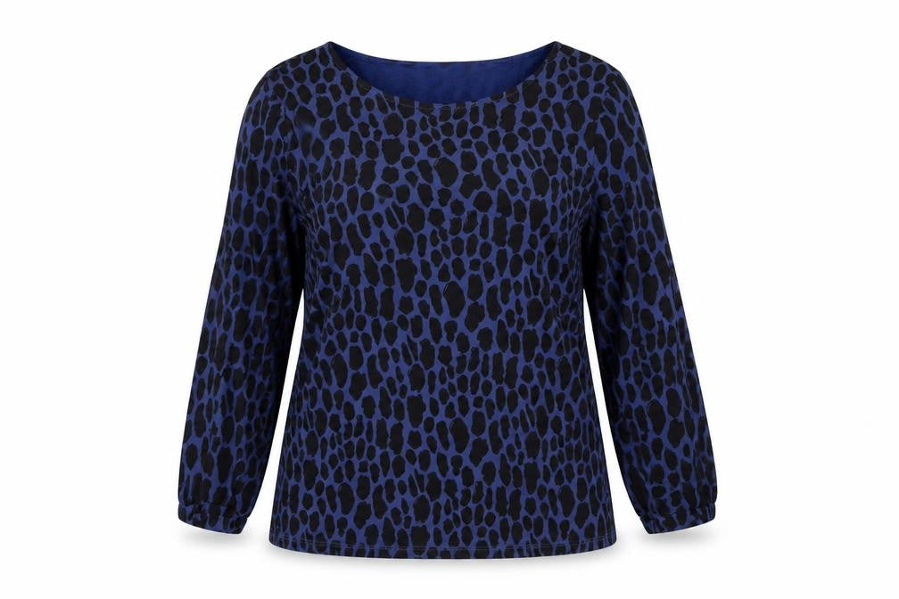 Boden Women’s Blue Animal Print Tunic Blouse UK 12 Long Sleeve