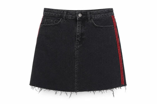 Denim Co Womens Black A-Line Denim Mini Skirt Size 10
