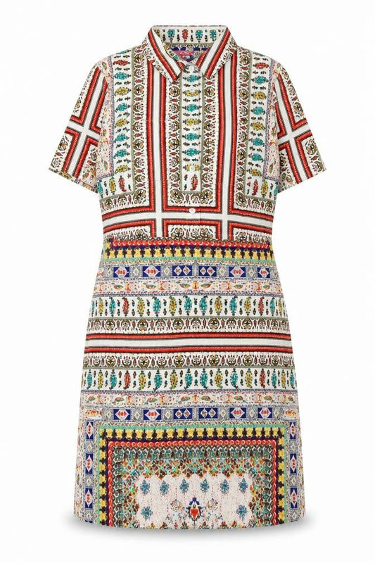 Boohoo Women’s Multicoloured Shirt Dress Size 8 Collared Short Sleeve
