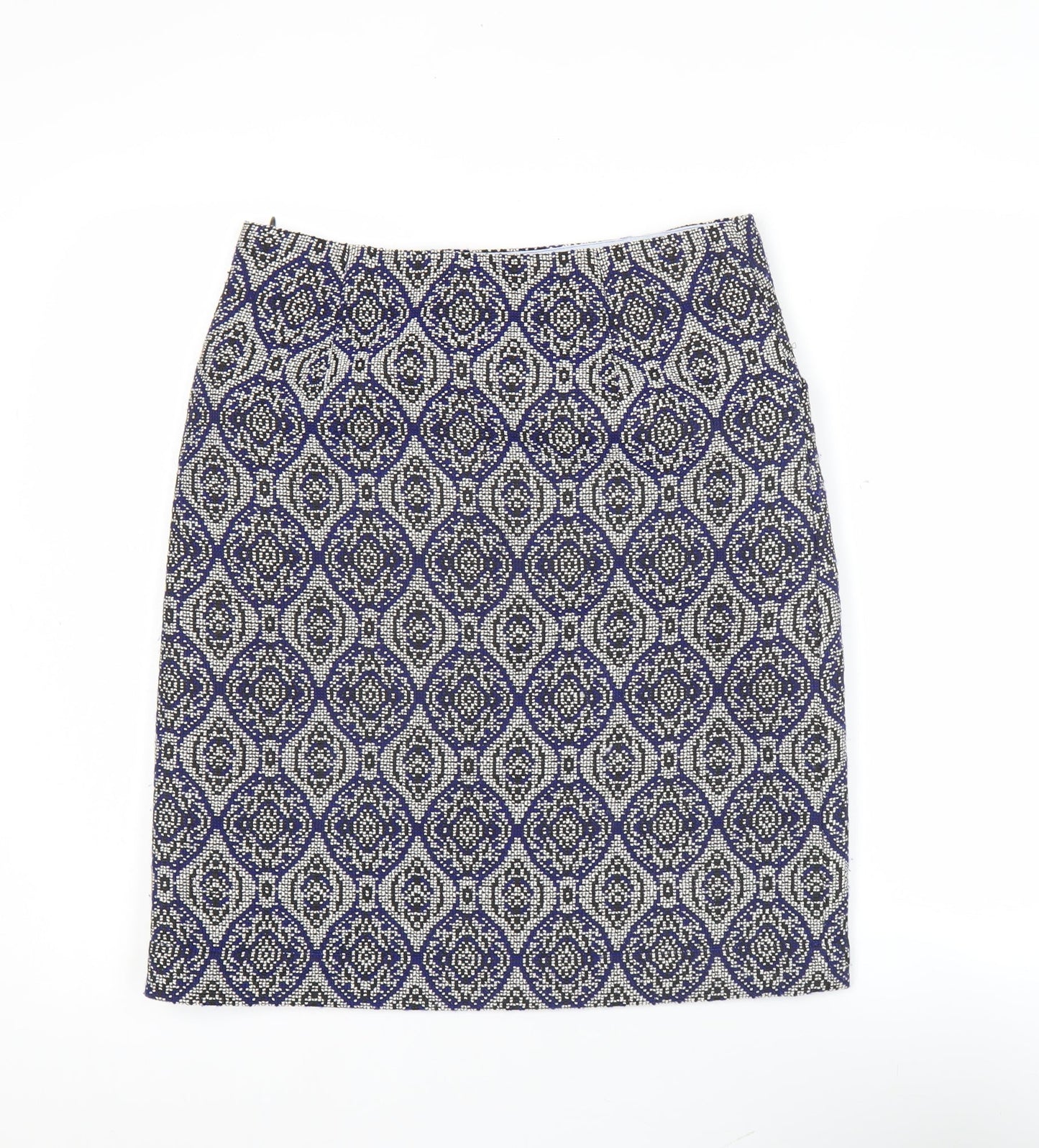 White Stuff Women’s Blue Geometric Pencil Skirt Size 8