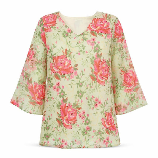 Chic Soul Women’s Multicoloured Floral Shift Dress Size S V-Neck Long Sleeve