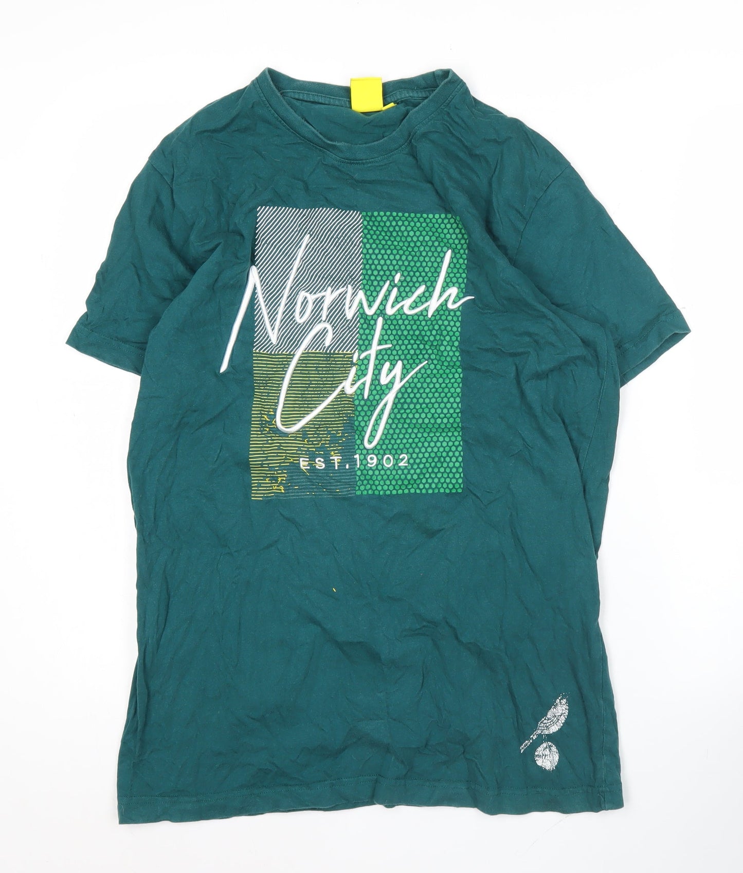 Norwich City FC Men’s Green Graphic Print T-Shirt Medium