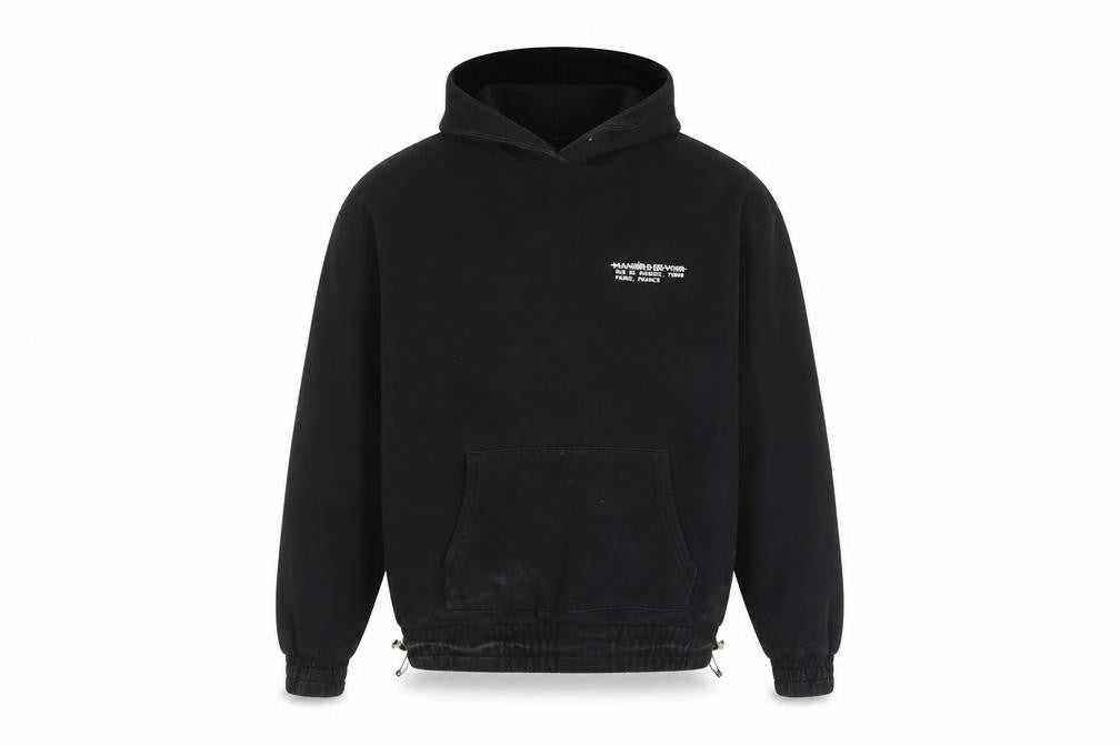 Manière De Voir Men's Black Pullover Hoodie M Logo Graphic