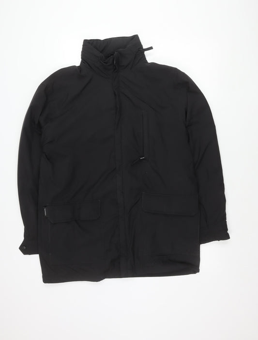 Dannimac Men's Black Polyester Parka Jacket Size S Hooded