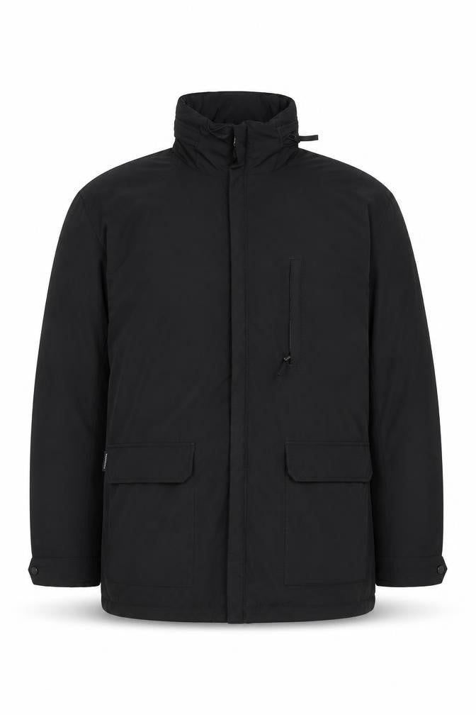 Dannimac Men's Black Polyester Parka Jacket Size S Hooded