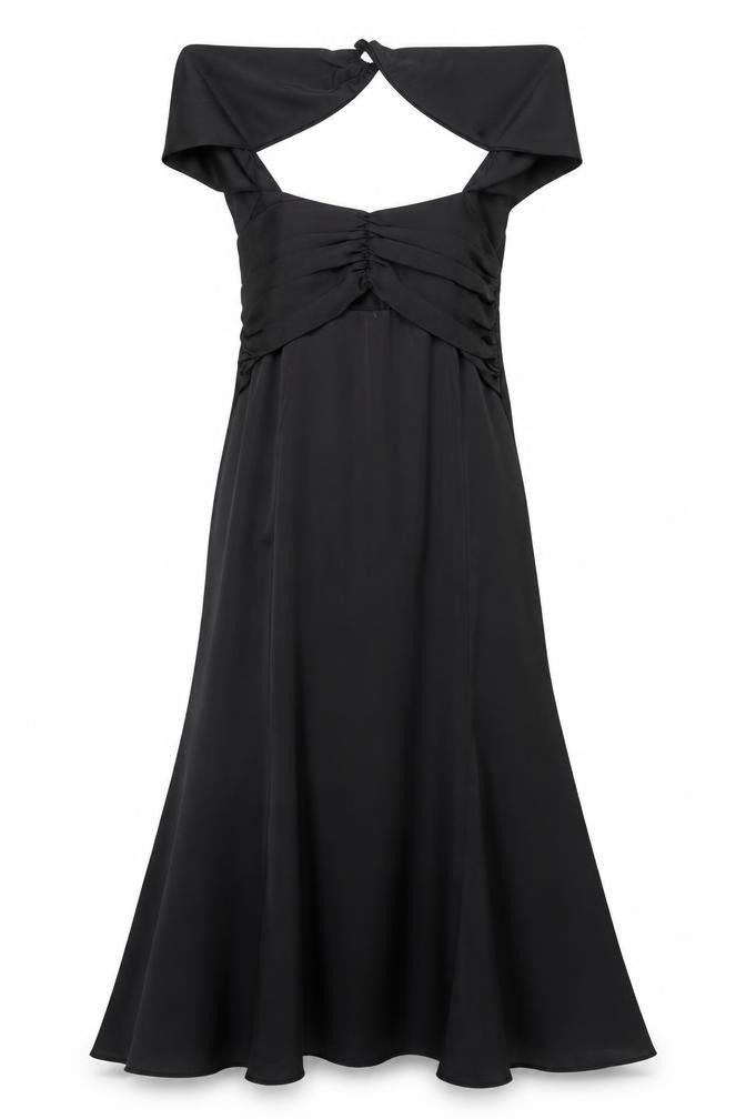 PRETTYLITTLETHING Womens Black Halter A-Line Dress Size 12