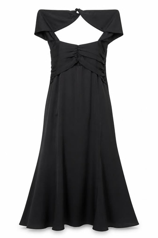 PRETTYLITTLETHING Womens Black Halter A-Line Dress Size 12